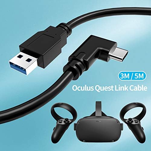 Homyl [nagysebességű [adatátviteli] 3m derékszögű C Típusú USB-C USB 3.0 Töltési Link Kábel Oculus Quest VR Headset - USB 3.0 C Típus
